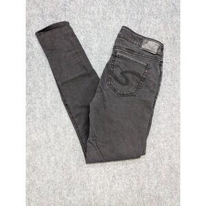 Silver Jeans Co. Fluid Denim SUKI Mid Rise Super Skinny Black‎ Wash Jeans 28x31